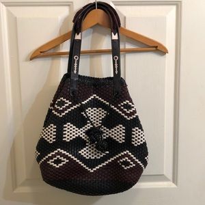 Tory Burch leather woven drawstring Purse - NWOT!